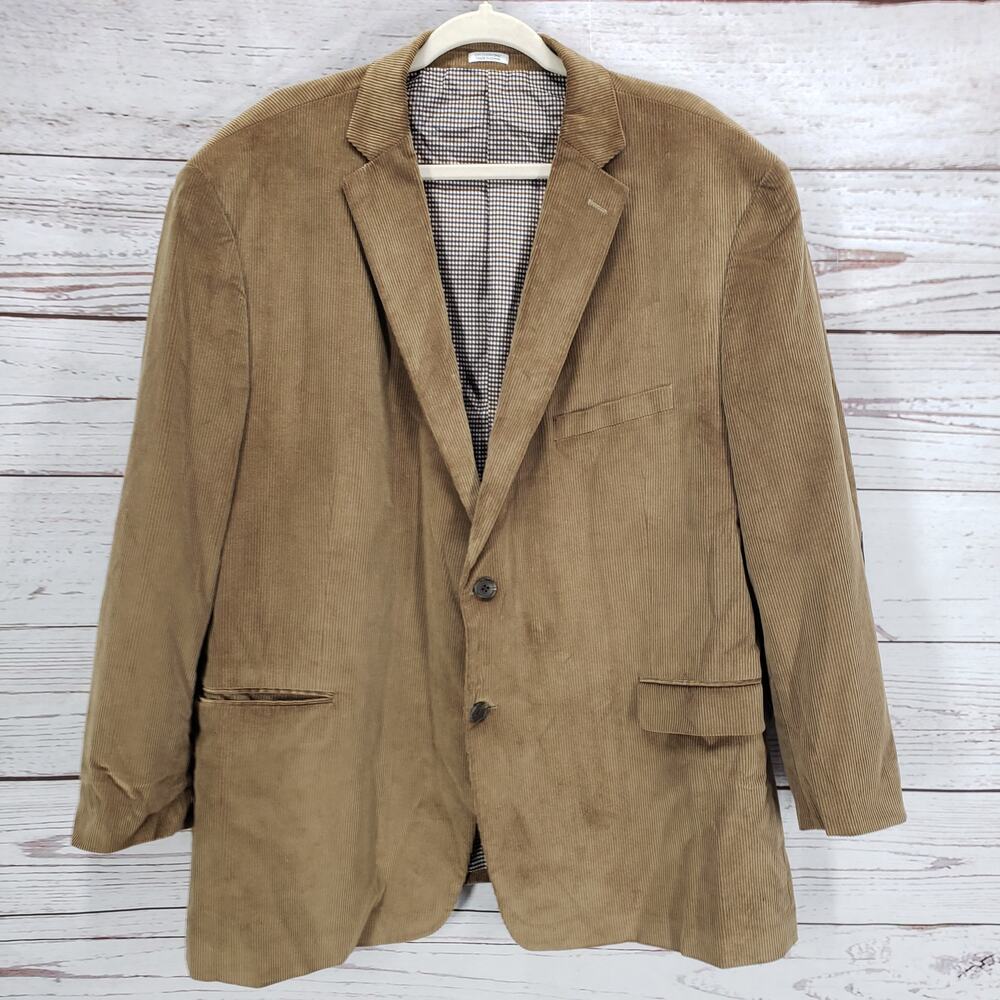Saddlebred Men's Brown Cotton Corduroy Elbow Patch Sportscoat Size 50R